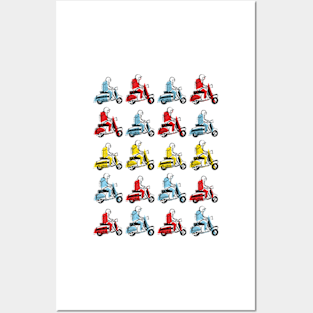 Retro Scooter, Classic Scooter, Scooterist, Scootering, Scooter Rider, Mod Art Posters and Art